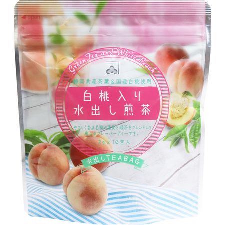 Kanematsu Tea, Cold Brewed Sencha with White Peach, Cold Brewed Tea Bags, 3g x 10 Bags