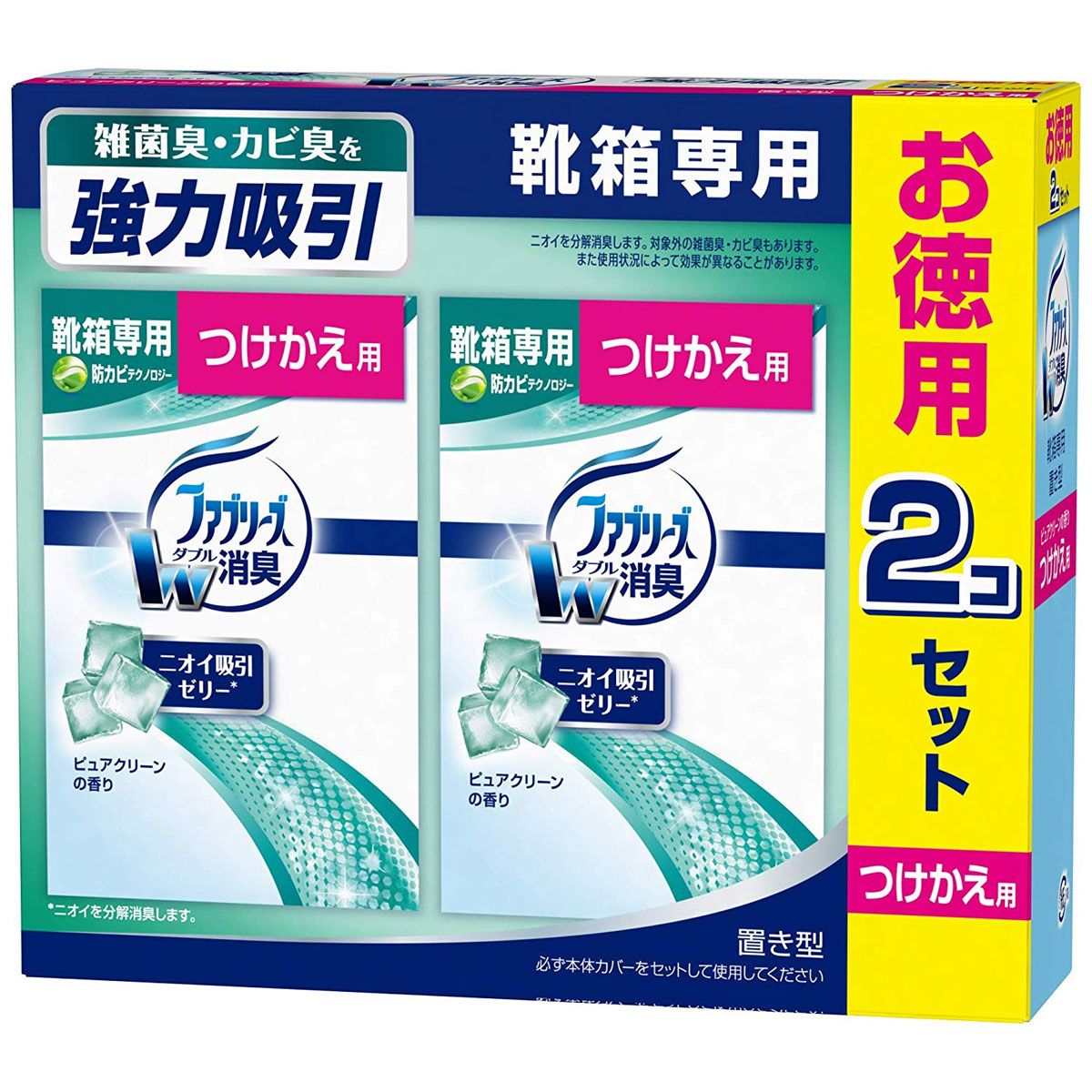 P&G 置き型ファブリーズ 靴箱専用 ピュアクリーンの香り つけかえ用 130g×2個入