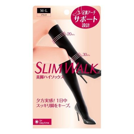 PIP Slim Walk Beautiful Legs High Socks Black M-L