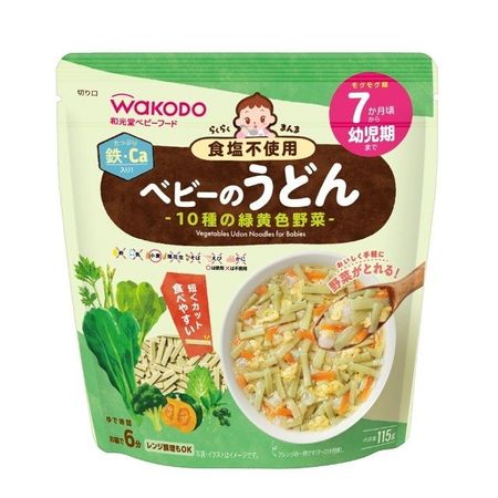 Asahi Group Foods Wakodo Baby Food Rakurakumanma Baby Udon with 10 kinds of green and yellow vegetables 115g