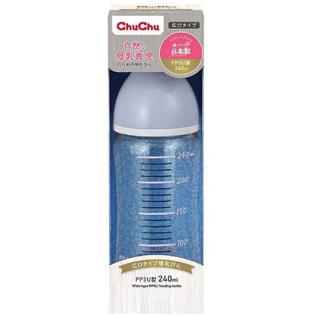 Baby bottle, wide mouth type, plastic, PPSU, 240mL