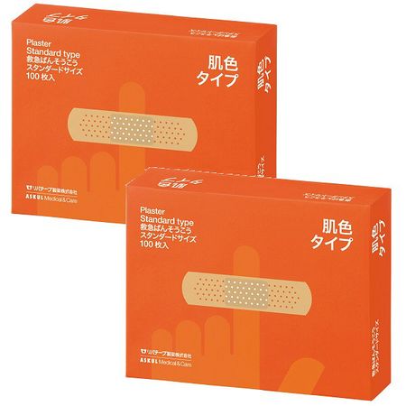 First aid bandages, skin-colored, standard size, 1 set (100 pieces x 2 boxes)