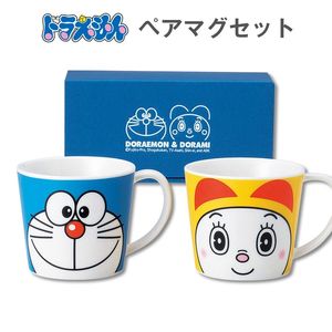KimuTadashi pottery Doraemon & Dorami her face pair mug set