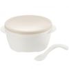 Richell Tri Series Stainless Steel Bowl L with Spoon, White