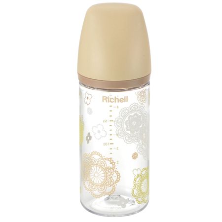 Richell Odekake 奶瓶 塑料婴儿奶瓶 适合 3-18 个月