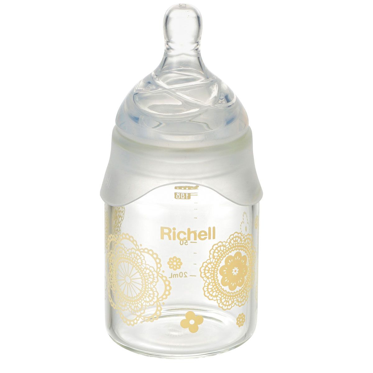 Richell Ouchi milk bottle heat-resistant glass baby bottles 0-3 months around May