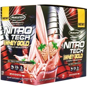[MUSCLETECH] NITROTECH 100% WHEY GOLD white strawberry flavor (Japan original) 20gx15 bags