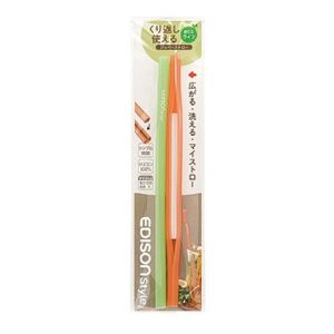 KJC Edison Style Zipper Straw Green & Orange
