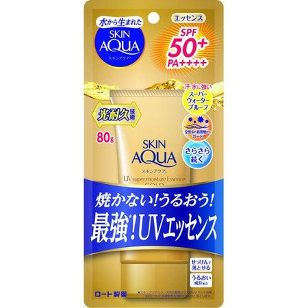 乐敦制药 SKIN AQUA 抗UV防晒保湿精华 金色款 80g SPF50+/PA++++