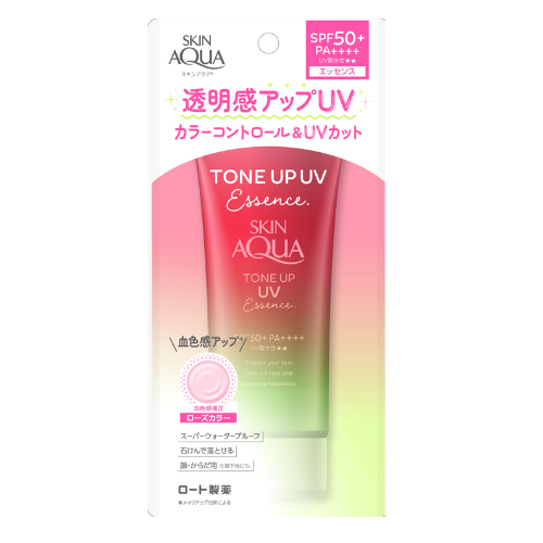 ロート製薬 スキンアクア トーンアップUVエッセンス ローズ SPF50+／PA++++