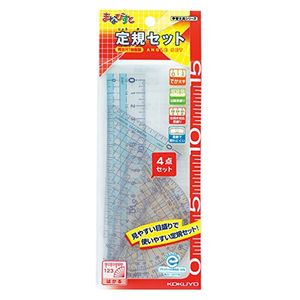 Kokuyo ruler set Manabi be when the straight line ruler triangle ruler protractor set a special case GY-GBA501