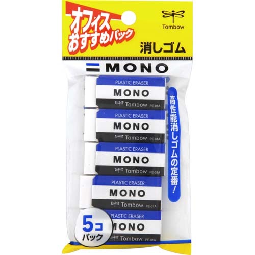 蜻蜓鉛筆 日本蜻蜓牌 MONO橡皮擦 PE01 JCA-561 5個入