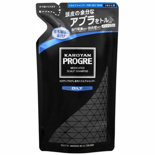 Karoyan Progre 药用清理头皮洗发水 OILY 填充装 240ml