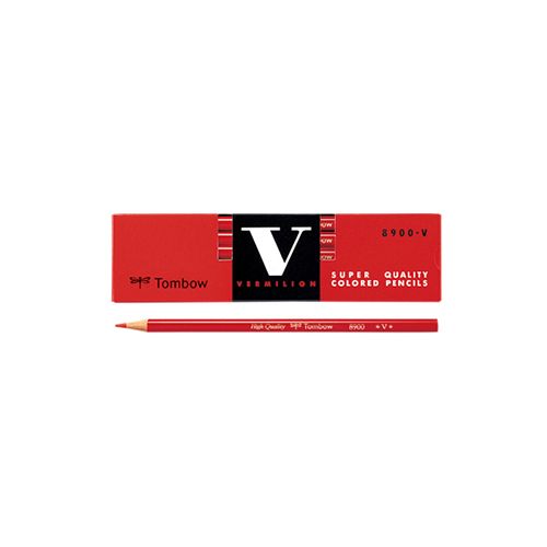 Tombow Pencil red pencil 8900V round shaft 8900V vermilion 1 dozen