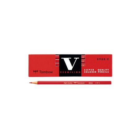 Tombow Pencil Red Pencil 8900V Round Barrel 8900-V Vermilion 1 Dozen