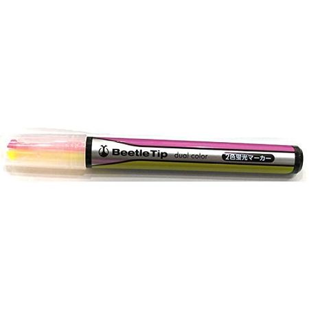 KOKUYO Beetle Tip Dual Color Yellow Pink Highlighter