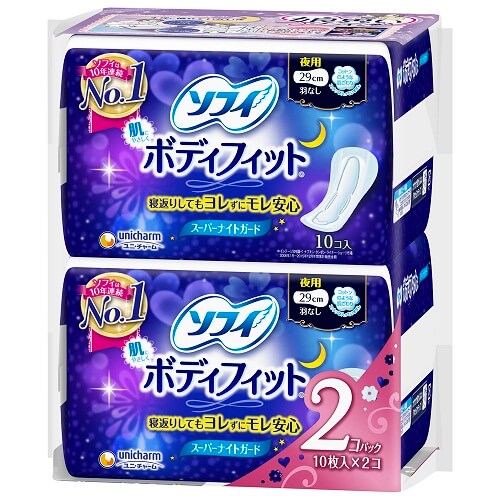unicharm SOFY/蘇菲 Unicharm 蘇菲超薄夜用護墊（10片x2包）