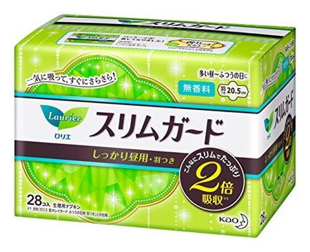 Laurier Slim Guard，日用，带护翼，20.5厘米，28片