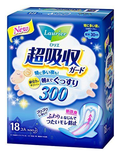 Laurier Super Absorbent Guard 300 with Wings, 30 cm, 18 Pads