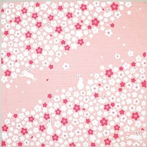 kenema Japanese goods Hand-printed small furoshiki Sakura Rabbit 50 x 50 cm