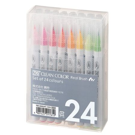 吳竹 水性筆 ZIG CLEAN COLOR Real Brush RB-6000AT/24V 24色