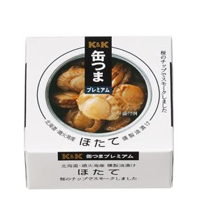 Cans That premium Hokkaido scallops smoked pickled in oil