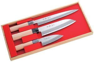 Yaxell Fujihira Seki stainless your cooking knives 3 pcs set