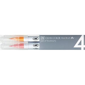 Kuretake [ZIG] Clean Color Real Brush 4-color set/pale Color[RB-6000AT/4VA]