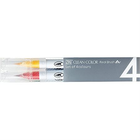 Kuretake [ZIG] Clean Color Real Brush 4-color set/Pure Color[RB-6000AT/4VC]