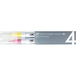Kuretake [ZIG] Clean Color Real Brush 4-Color Set/Pop Color[RB-6000AT/4VB]