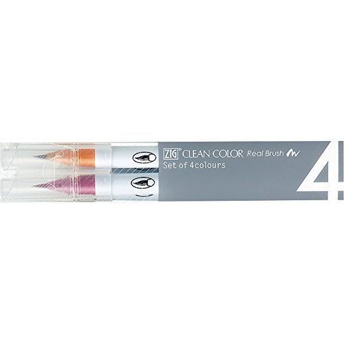 吳竹 吳竹 【ZIG】Clean Color Real Brush 4色組合/深色系[RB-6000AT/4VD]