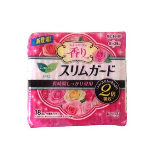 花王 Laurier/蕾妮雅 蘿莉艾超薄玫瑰長效型日用衛生棉