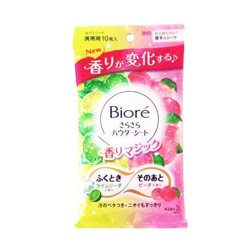 花王 蜜妮爽身粉濕巾 花王Biore爽身粉濕巾(檸檬蜜桃香)攜帶裝10片