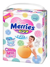 Merries Pants with Air Flow M Size (6 ~ 10kg) 58 Diapers