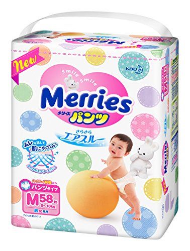 Merries 透气卫生裤 中码（6-10公斤）58片