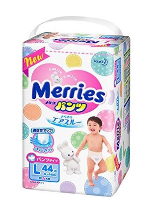 Merries 爽身透气卫生裤 L (9-14kg) 44片