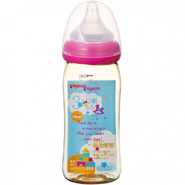 貝親 Pigeon 貝親 母乳實感 寬口母乳實感PPSU奶瓶240ml(木馬城堡)