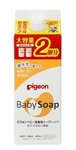 Pigeon 全身泡沫香皂，保湿，补充装，2 份，800 毫升