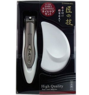 グリーンベル 匠の技 ネイルケアセット キャッチャー付きつめきり&ステンレス製ツメヤスリ