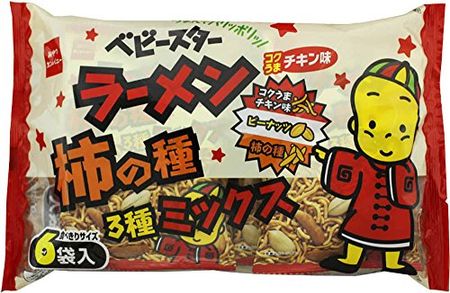 Oyatsu Company Baby Star Ramen Kakinotane 3-flavor Mix 6 Pack 144g
