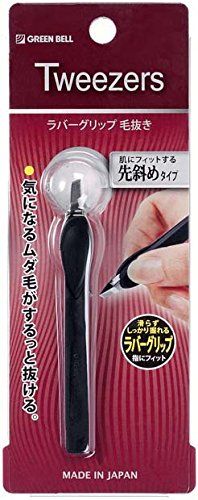 Green bell destination diagonal rubber grip tweezers