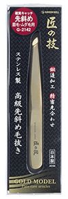 Green Bell 不锈钢高品质斜头镊子（金色）