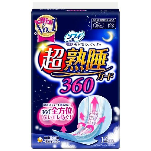 unicharm ソフィ 超熟睡ガード360(12枚)