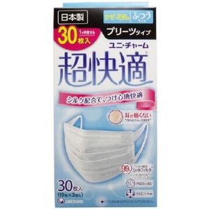 Cho-kaiteki Mask Pleated Type [PM2.5 Effective] (30 Masks)