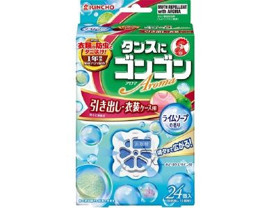 GON GON Aroma Drawer Moth Repellent, Lime Soap Scent, 24 Pieces