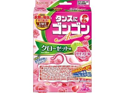 ゴンゴンアロマクローゼット用 3個 リッチフローラル