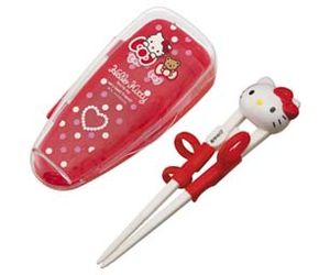 Kitty bear and ribbon Deluxe training chopsticks ADXT1DS