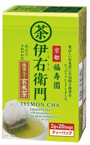 Uji no Tsuyu Iyemon Brown Rice Tea with Matcha Tea Bags 20P