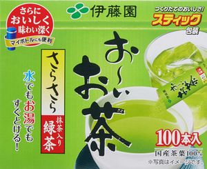 含有自由流動的100綠茶棒聯繫〜Iocha綠茶