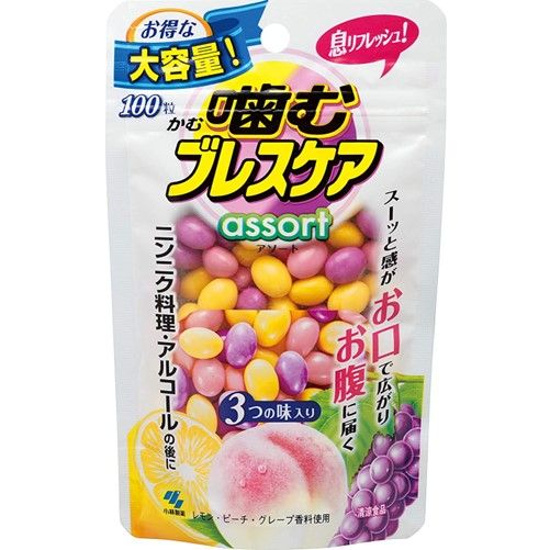 Kobayashi Pharmaceutical Chewable Breath Care Assorted Pouch, 100 Pieces